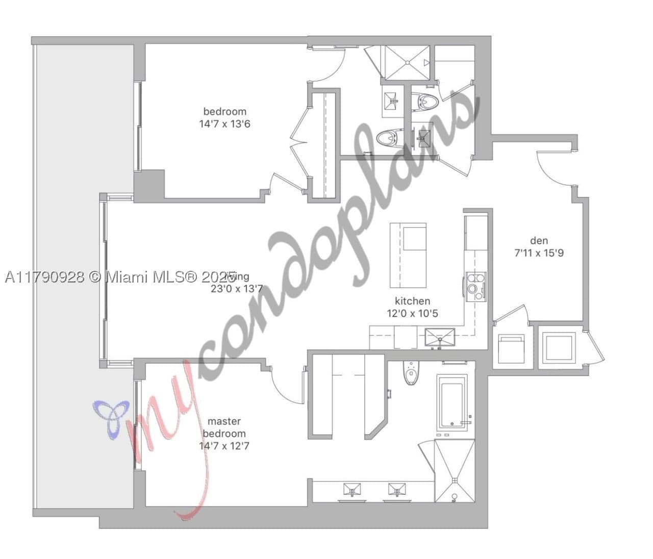 2+1 Condo — 88 7th St #810, Miami, FL 33130